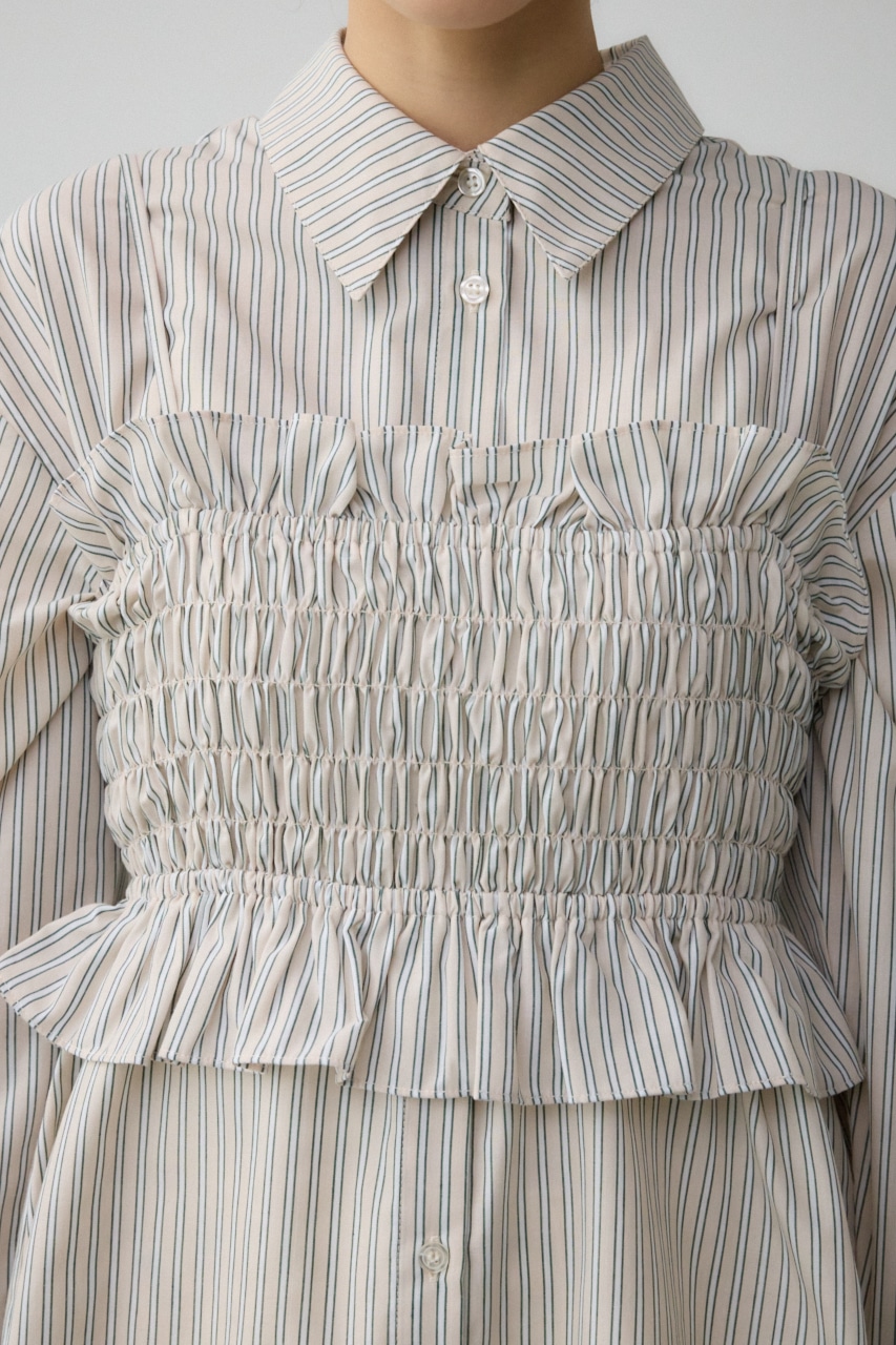 ビスチェ付きオーバーシャツ Stripe FREE