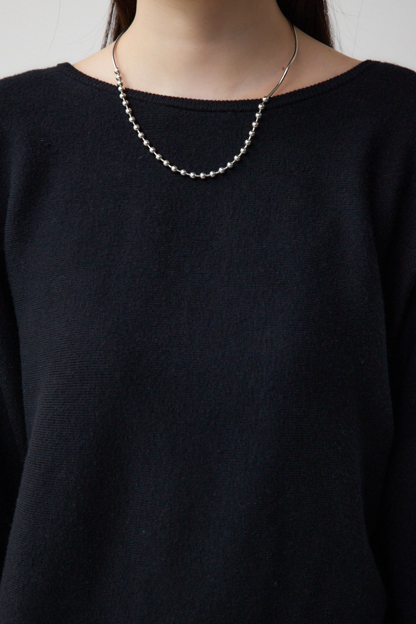 バイカラードルマンニットプルオーバー D/GRY FREE