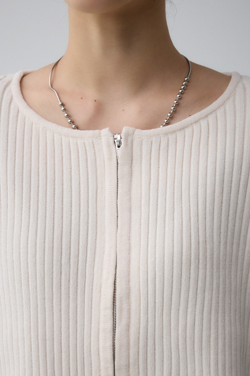 モールヤーンダブルジップカーディガン IVOY FREE