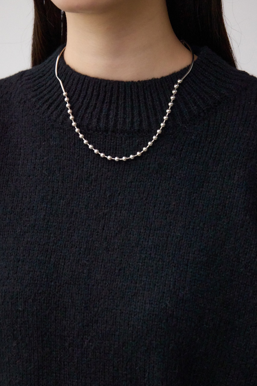 袖リボンデザインニット BLK FREE