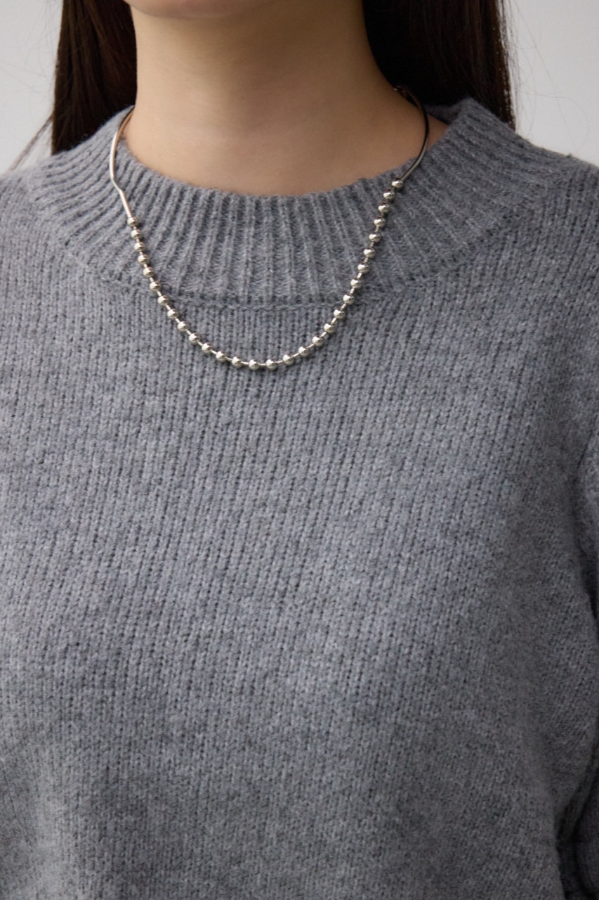 袖リボンデザインニット D/T.GRY FREE