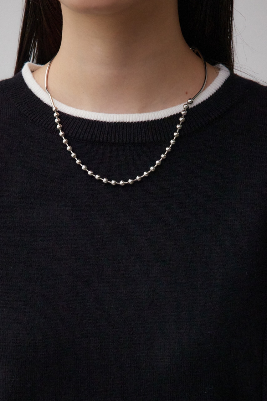 ショルダーデザインフリルニット BLK FREE