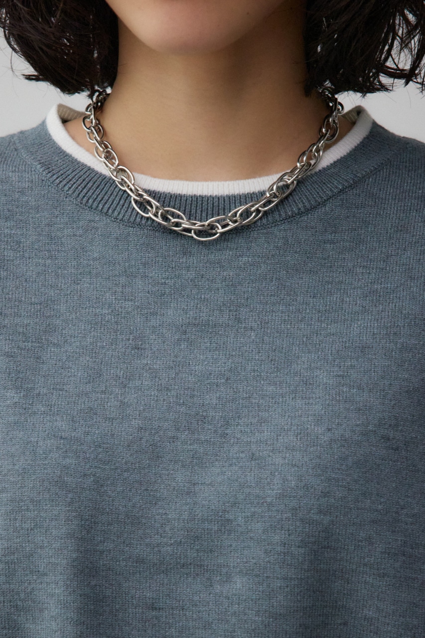 ショルダーデザインフリルニット GRY FREE