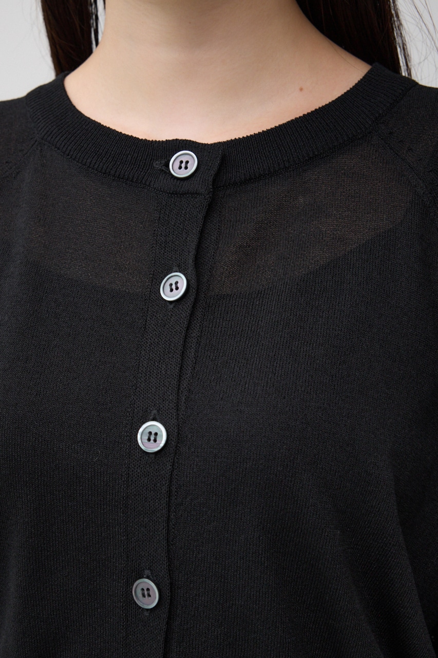 シアーニットカーディガン BLK FREE