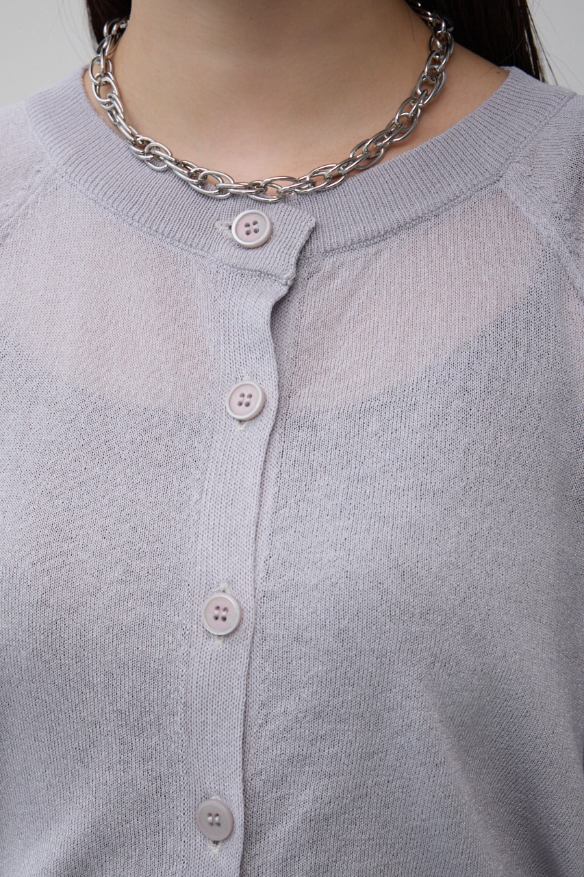 シアーニットカーディガン L/GRY FREE
