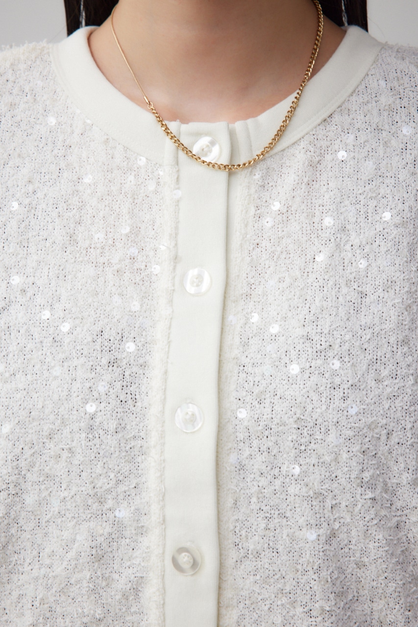 2WAYスパンコールカーディガン IVOY FREE