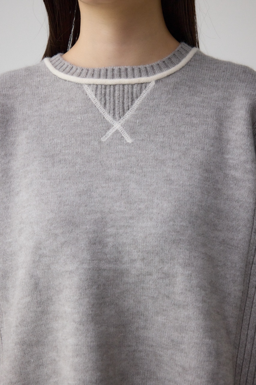 スウェットライクニットプルオーバー T.GRY FREE