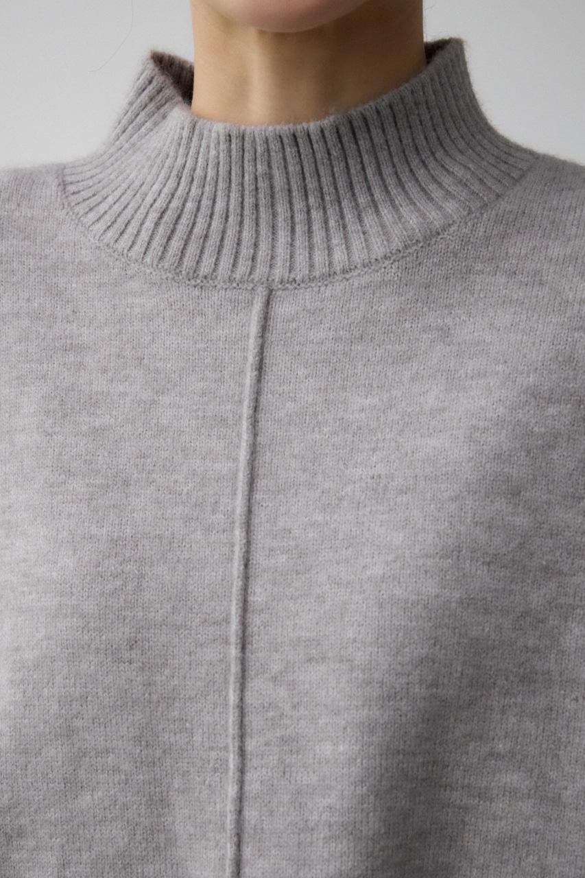ハイネック配色ニットプルオーバー T.GRY FREE