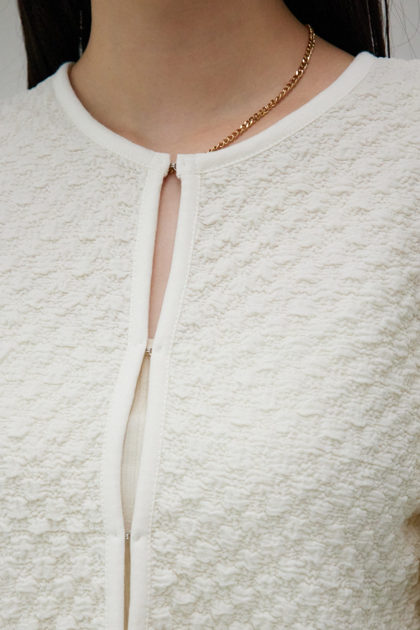 ポップコーンカットカーディガン O/WHT FREE