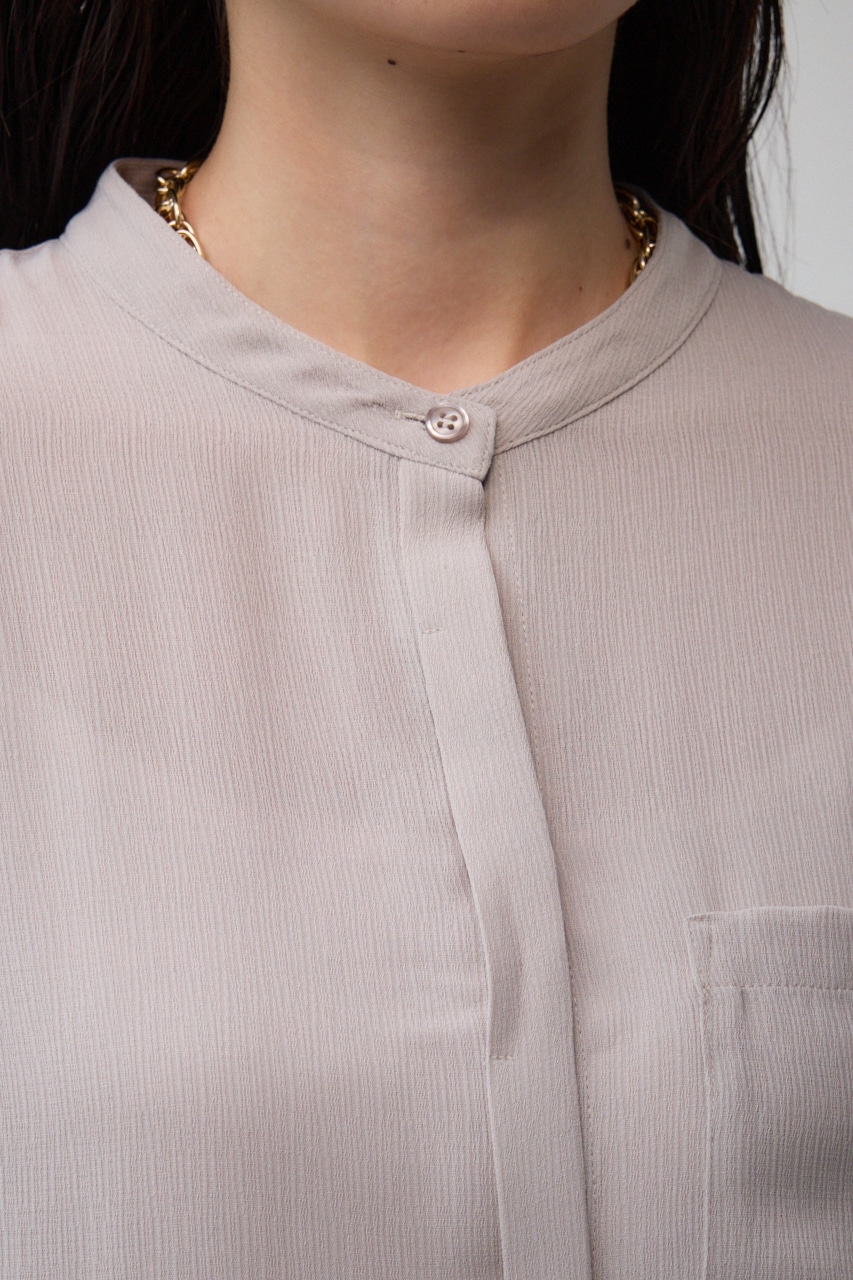 ポンチョ型楊柳シャツ GRY FREE