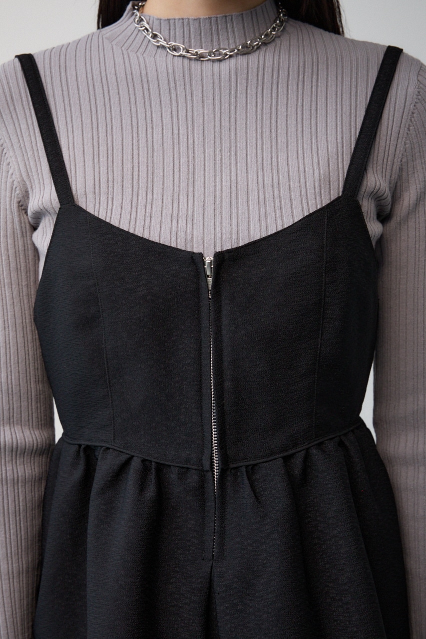 ジャガードフレアキャミ BLK FREE