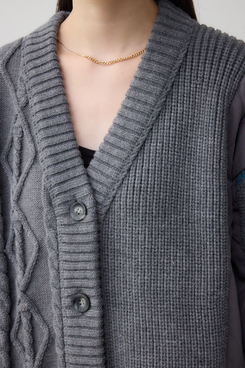 コンビネーションカーディガン GRY FREE