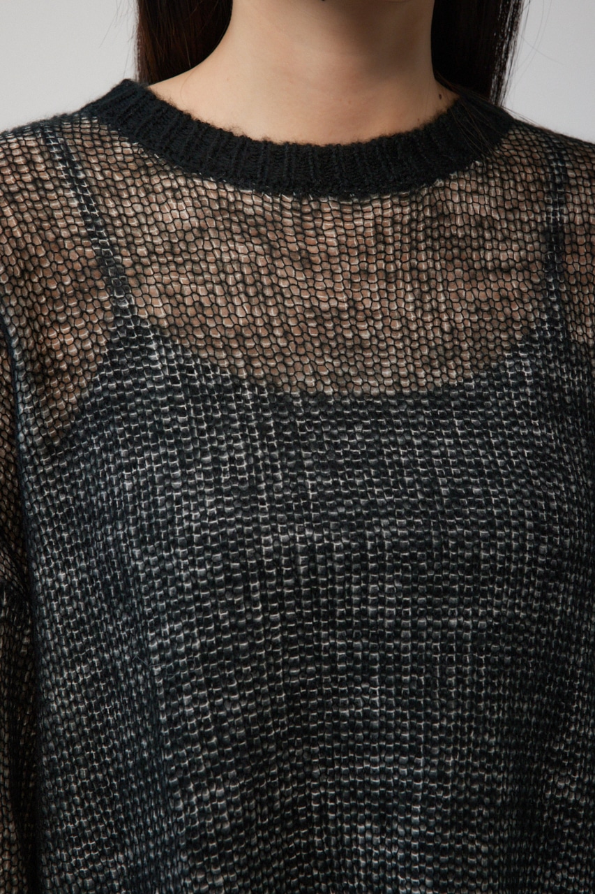 リバーシブルシアーニット BLK FREE