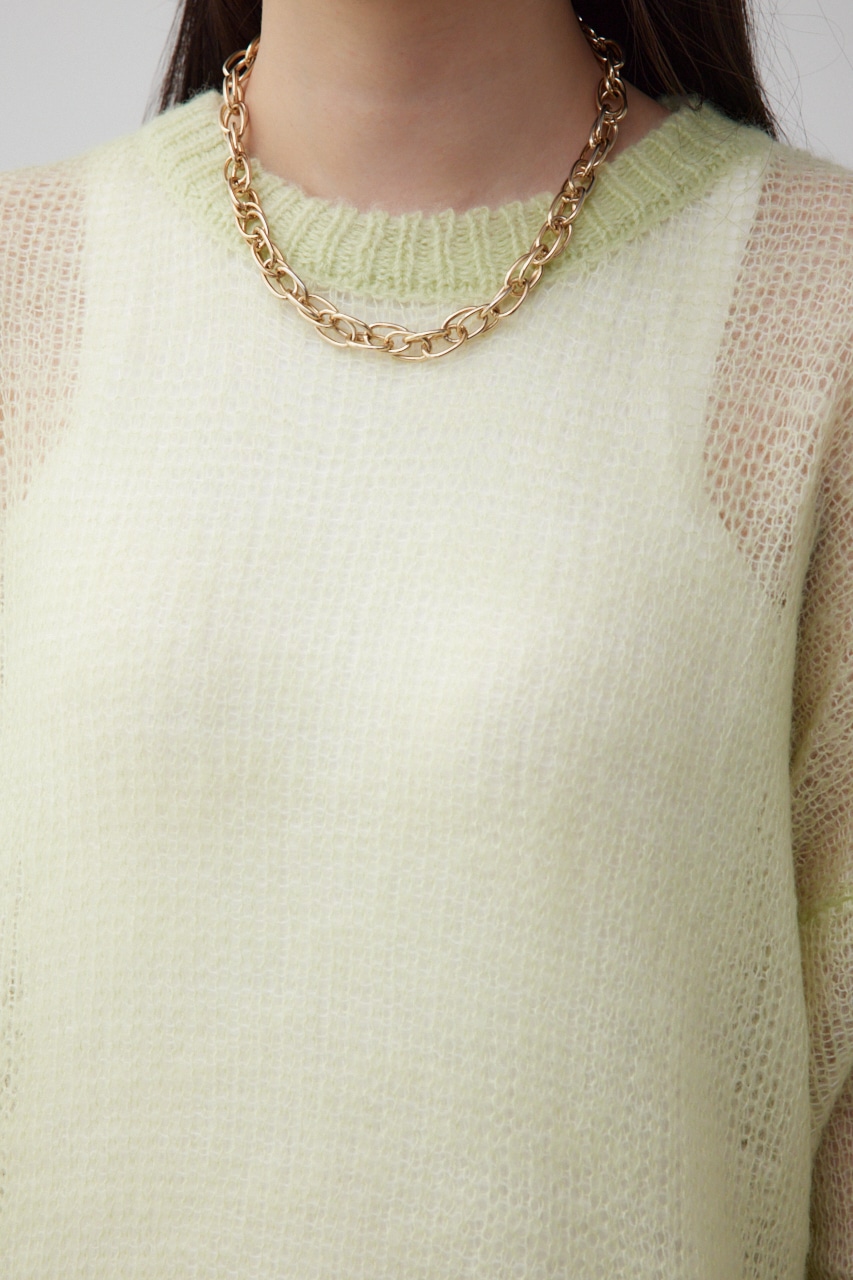 リバーシブルシアーニット LIME FREE