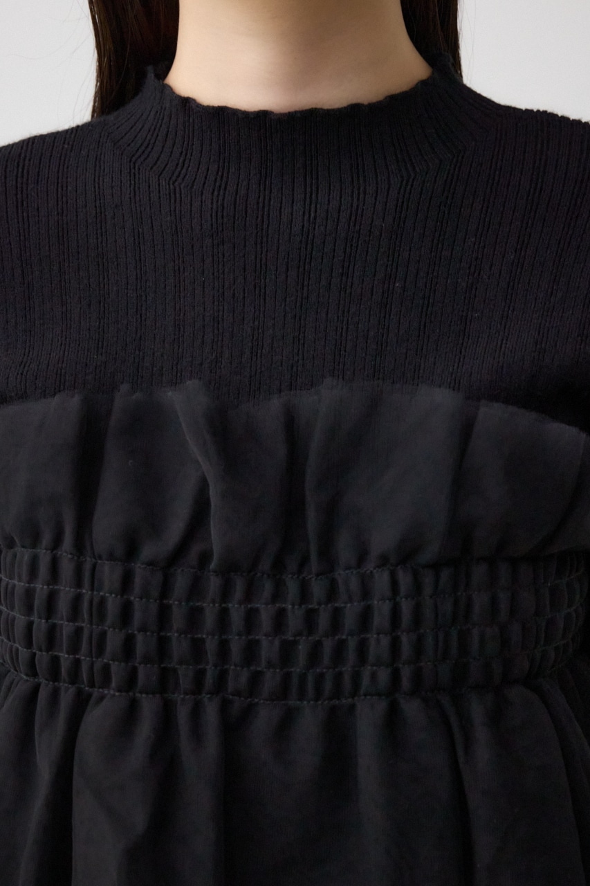 チュールビスチェドッキングニット BLK FREE