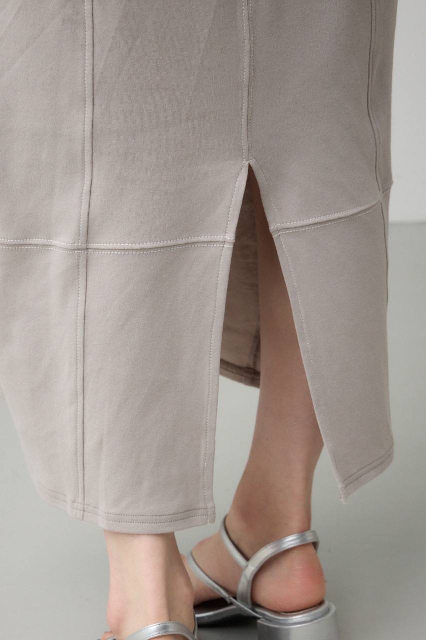 ステッチデザインコクーンカットワンピース GRY S