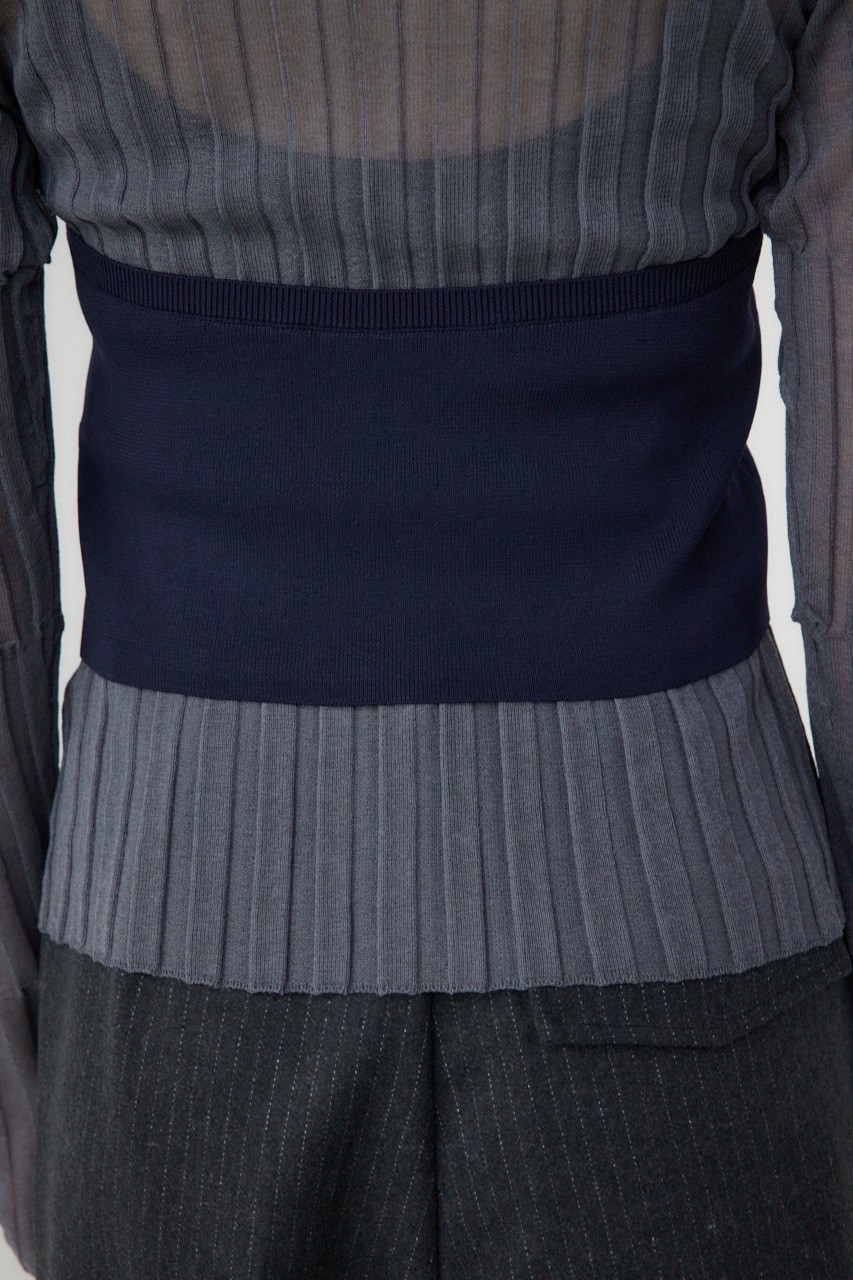 【PLUS】ホルターネックレイヤードセットニット NVY FREE