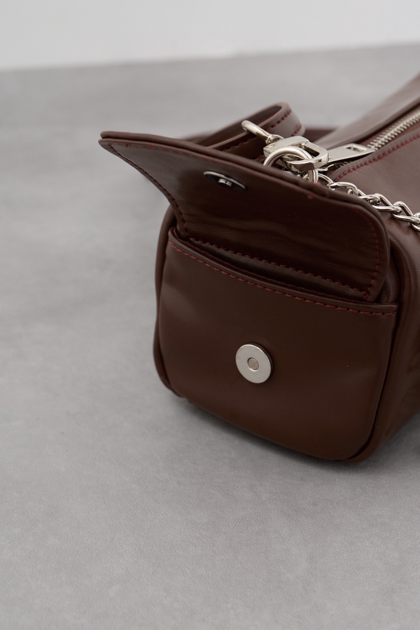 サイドポケットワイドシェイプバッグ BRN FREE