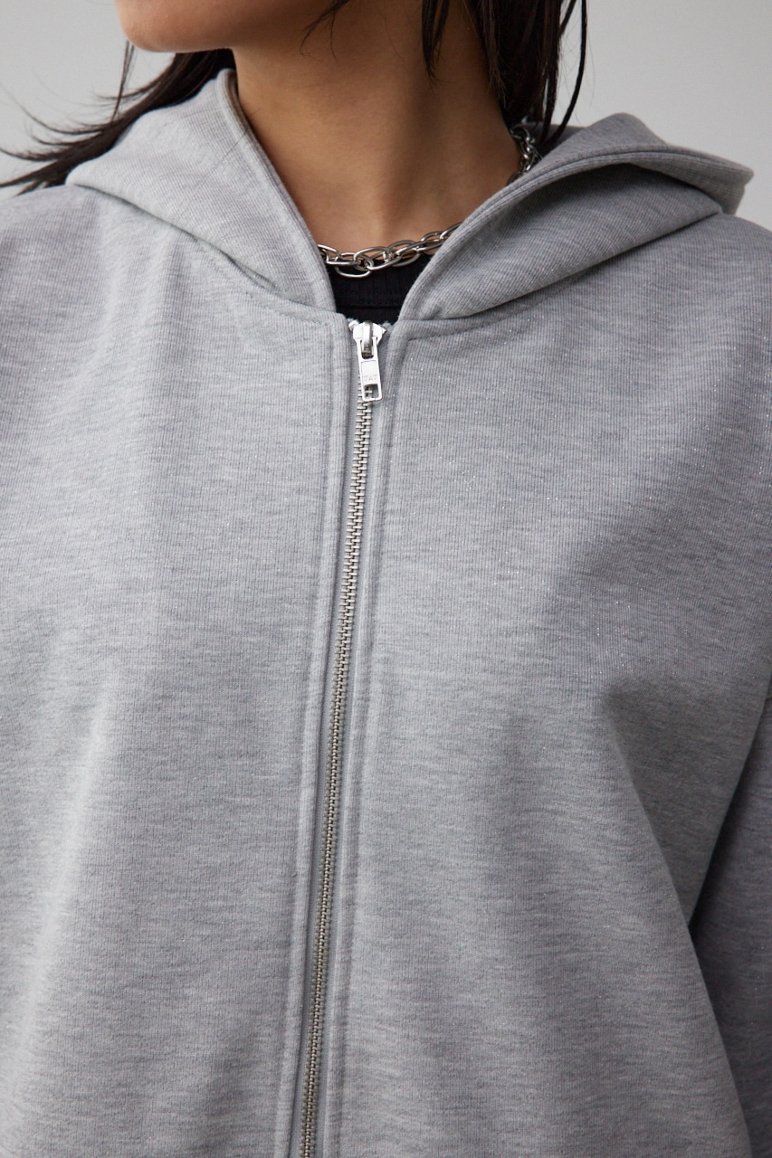 ラメウラケビッグパーカー T.GRY FREE