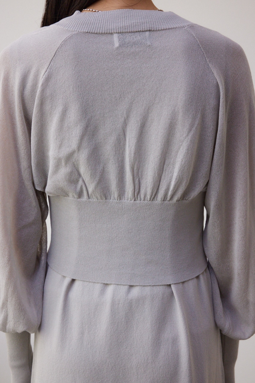 カーデセットニットワンピース L/GRY S