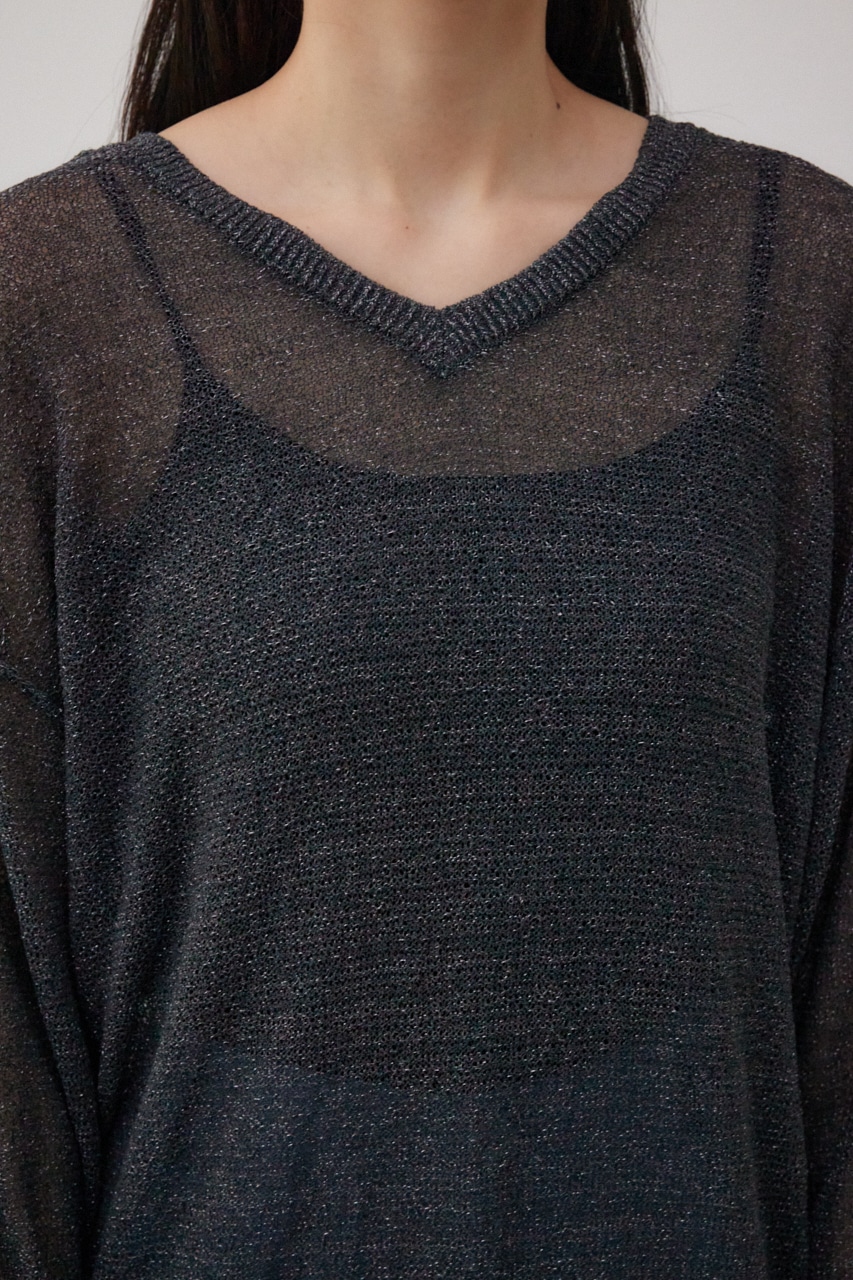 シアーグリッタールーズニット BLK FREE