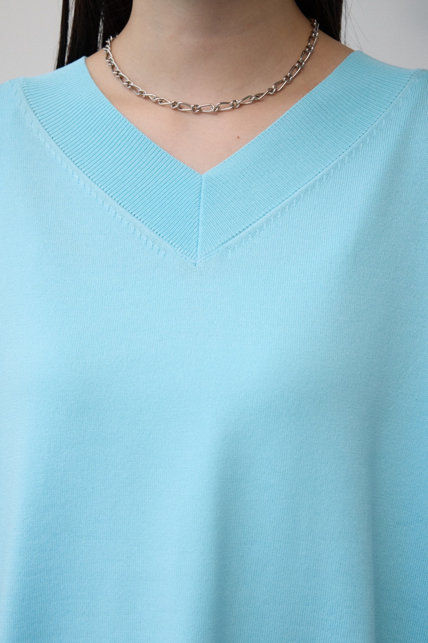 ワイドルーズニット L/BLU FREE