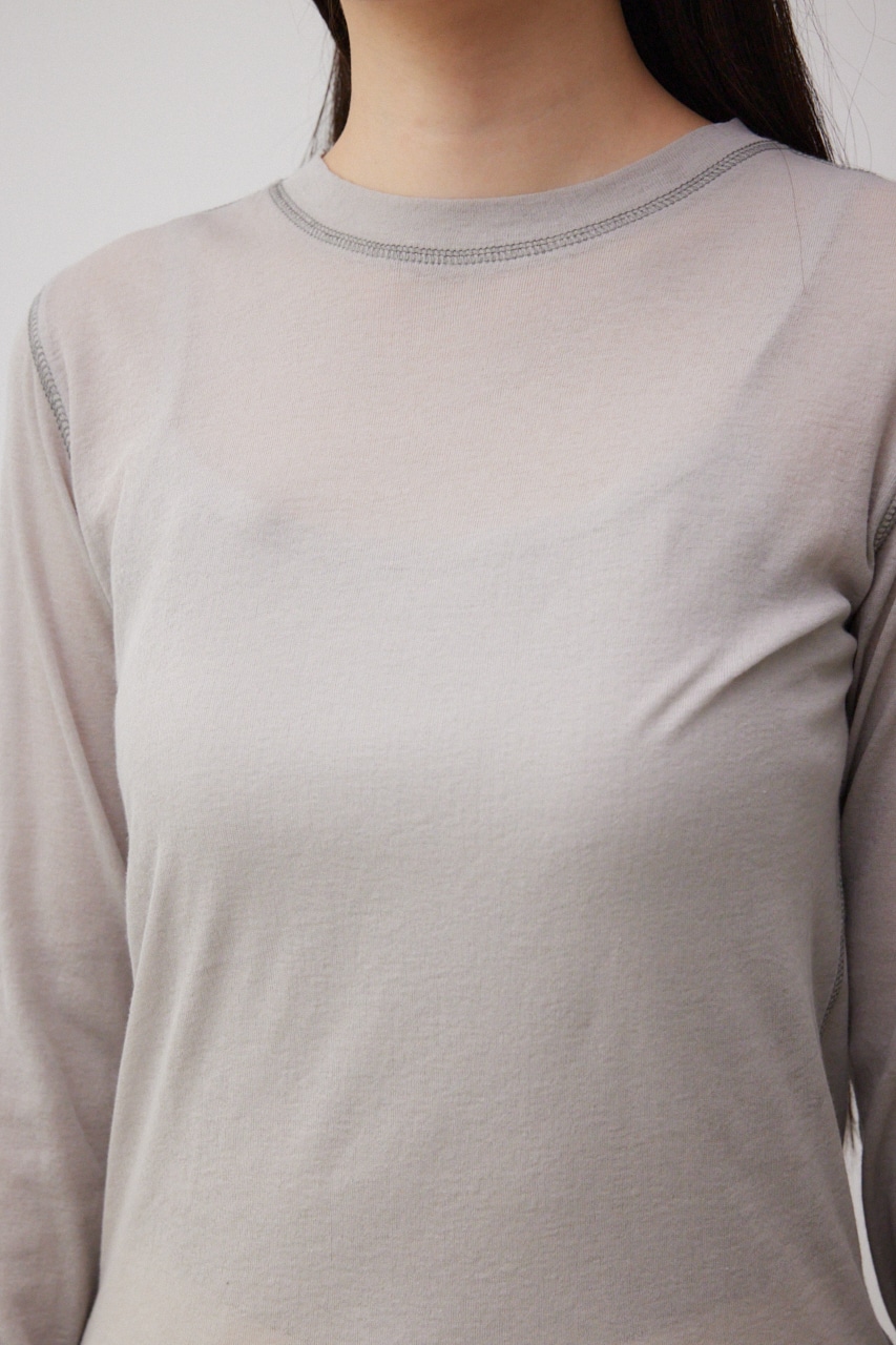 レイヤードカフロングシアートップス GRY FREE