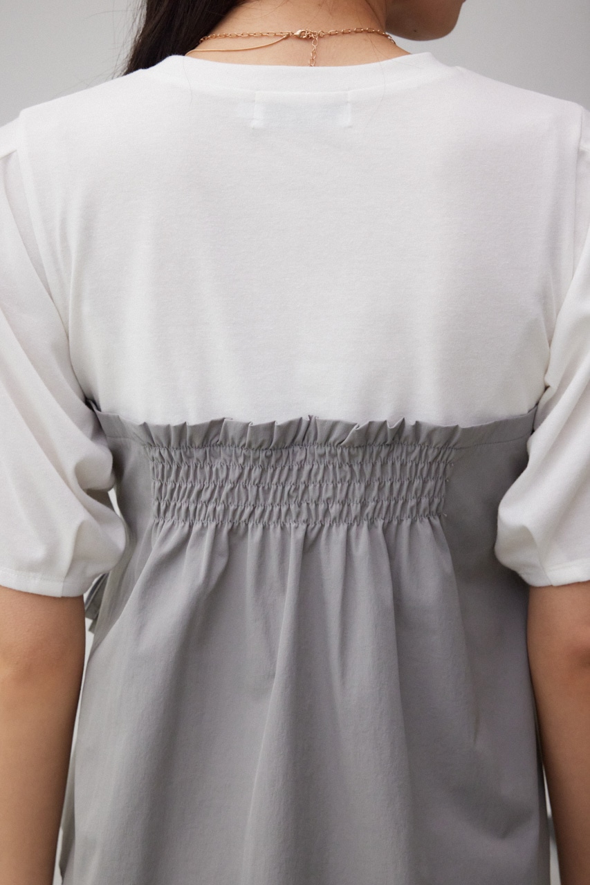 ビスチェレイヤードトップス 柄GRY M