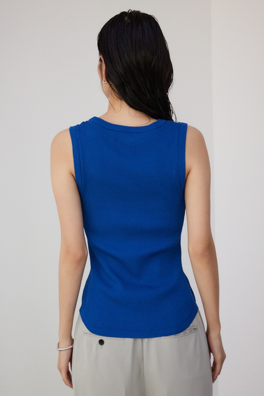 【PLUS】パッド付きニットタンク BLU FREE
