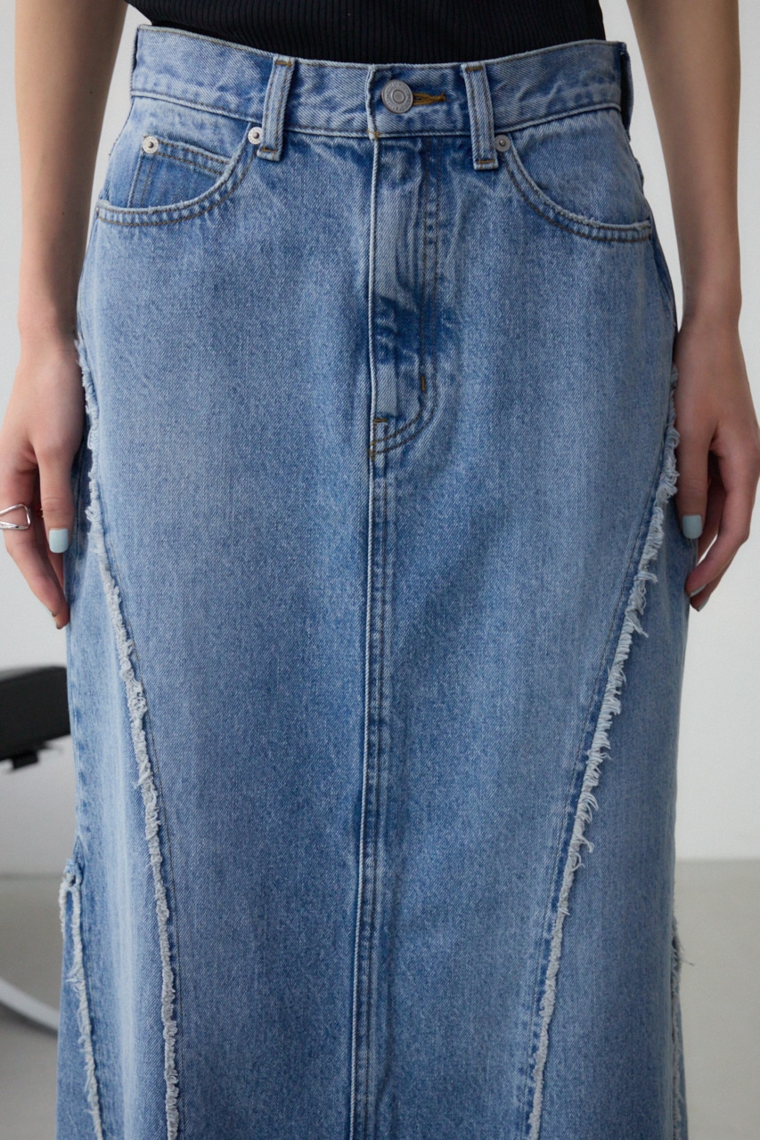 AZUL DENIM フリンジ切替デニムスカート BLU M
