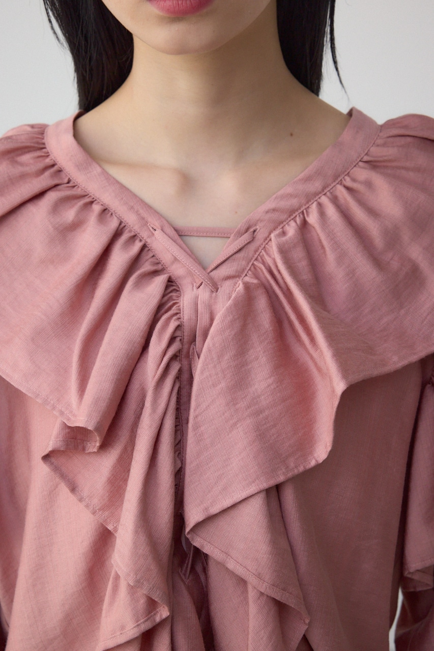 ラッフルフリルブラウス PNK FREE