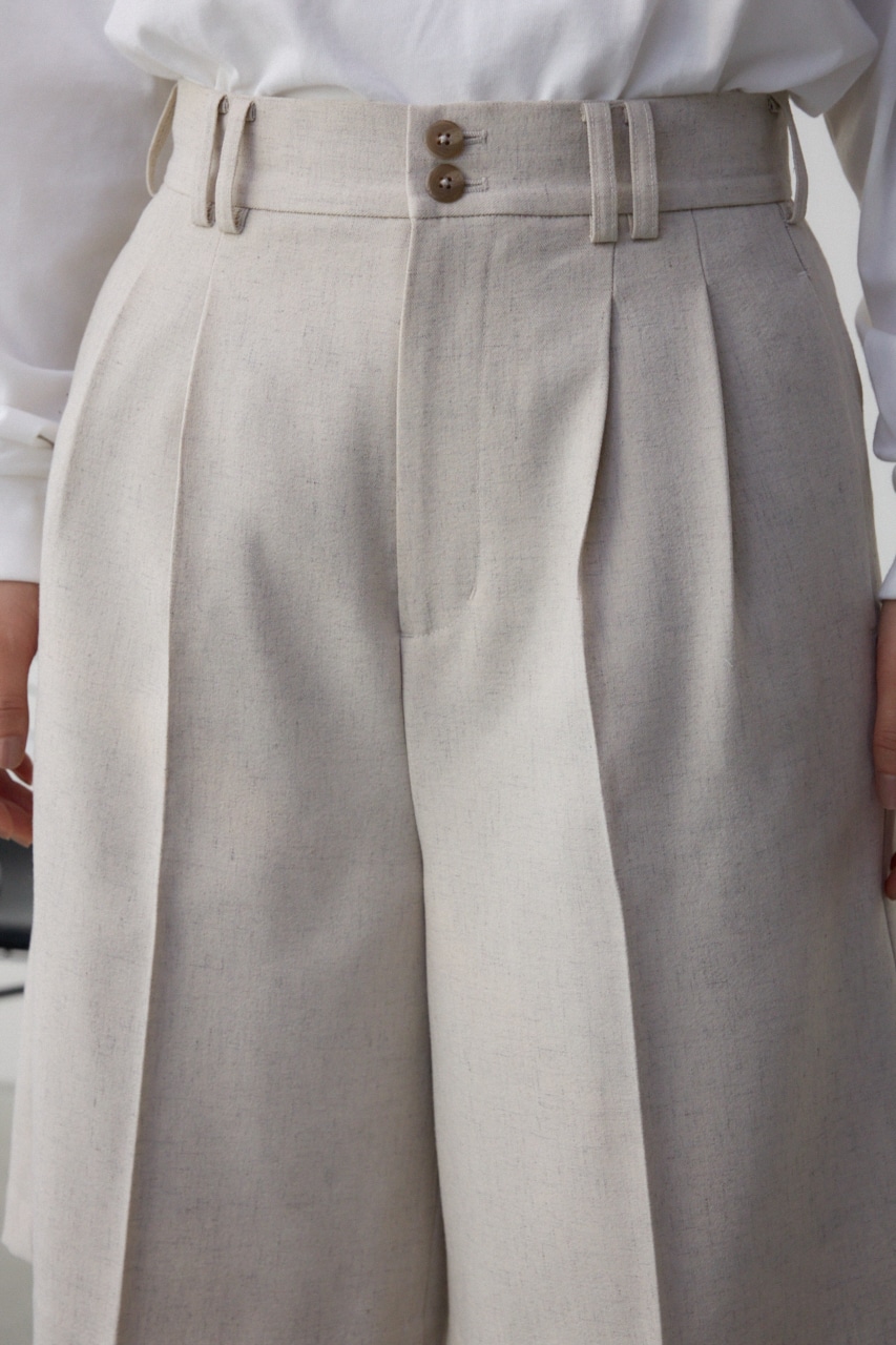 ポリエステルリネンミックスハーフパンツ L/BEG S