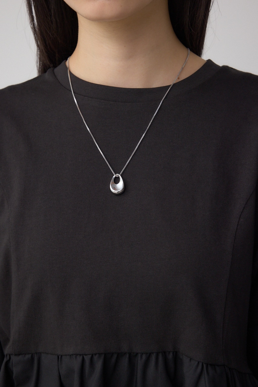 タックスリーブ半袖デザインカットトップス BLK FREE