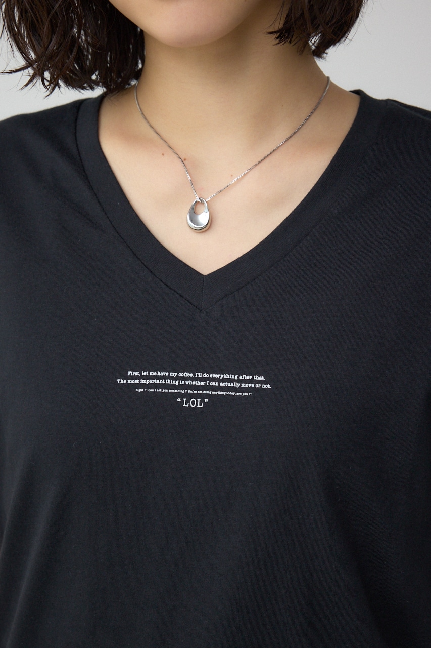 チェストメッセージロゴTシャツ BLK M