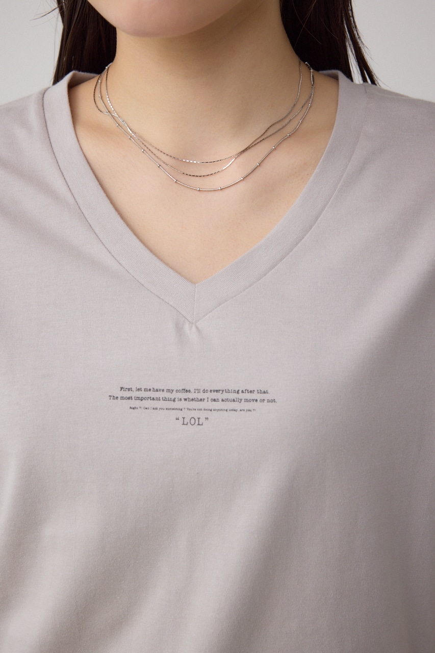 チェストメッセージロゴTシャツ L/GRY S