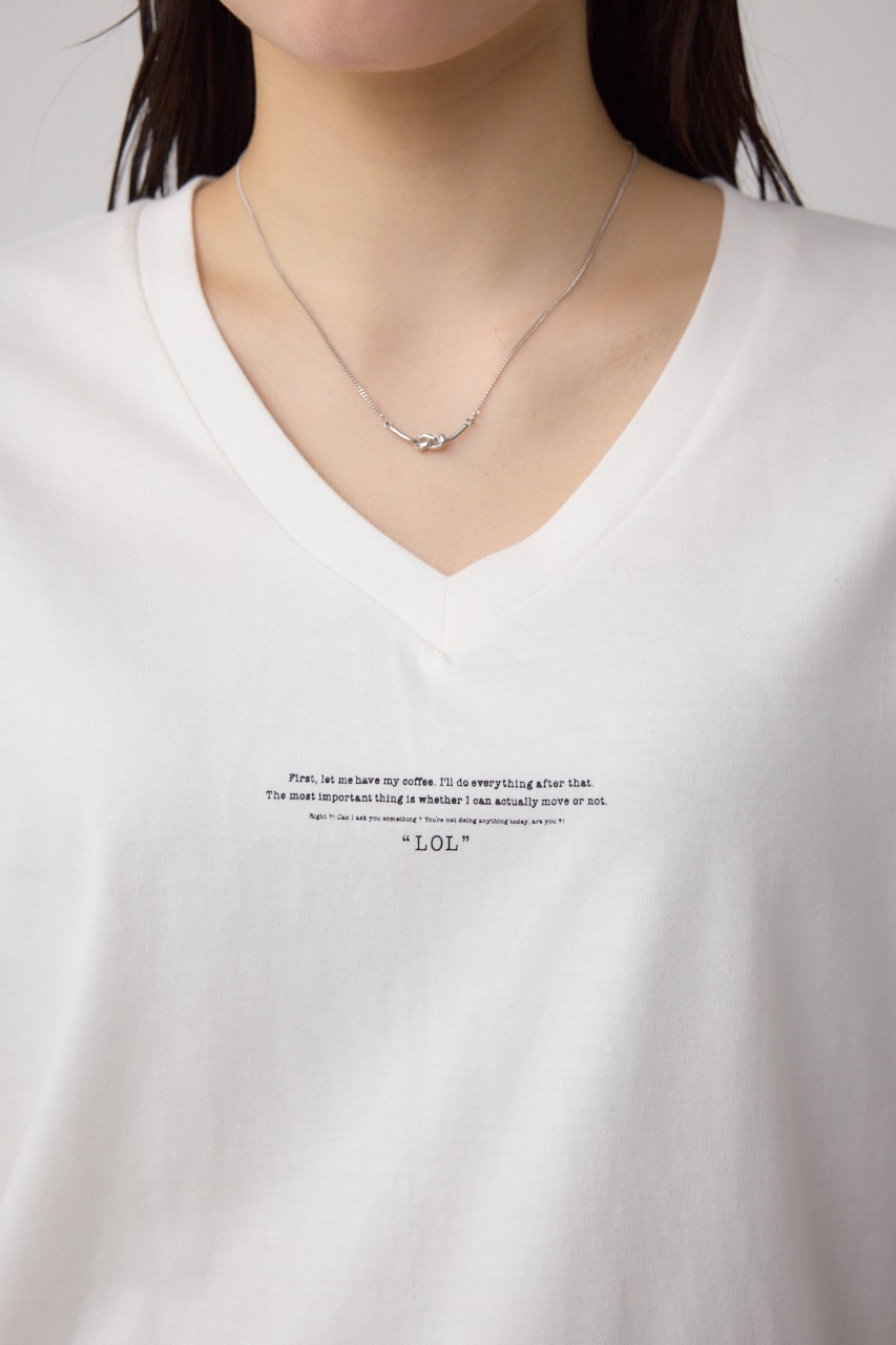 チェストメッセージロゴTシャツ O/WHT S