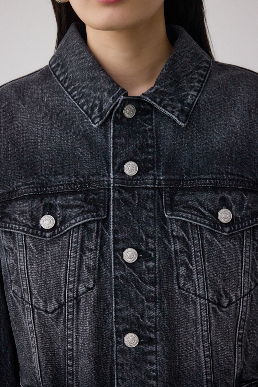 AZUL DENIM イレヘムカットデニムジャケット L/BLK FREE