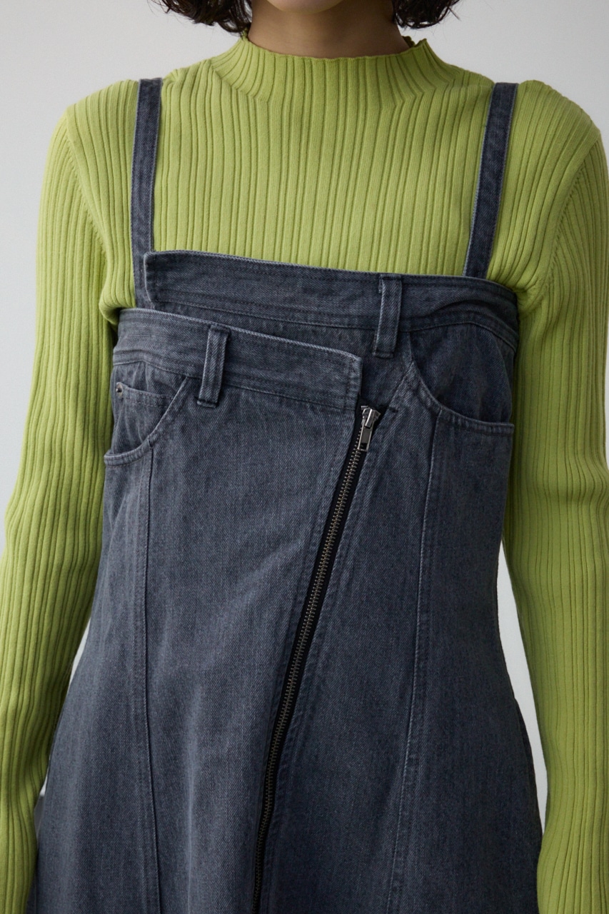 AZUL DENIM ダブルウエストキャミワンピース L/BLK S