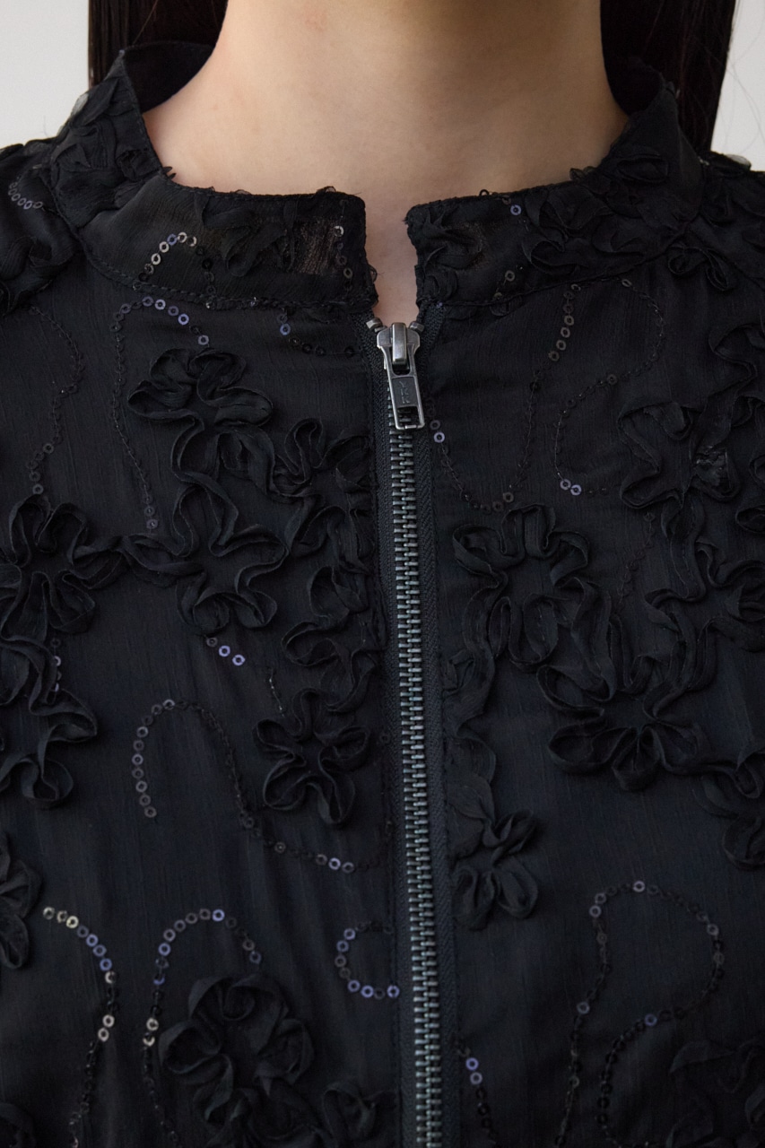 クラフトシアーレースブルゾン BLK FREE