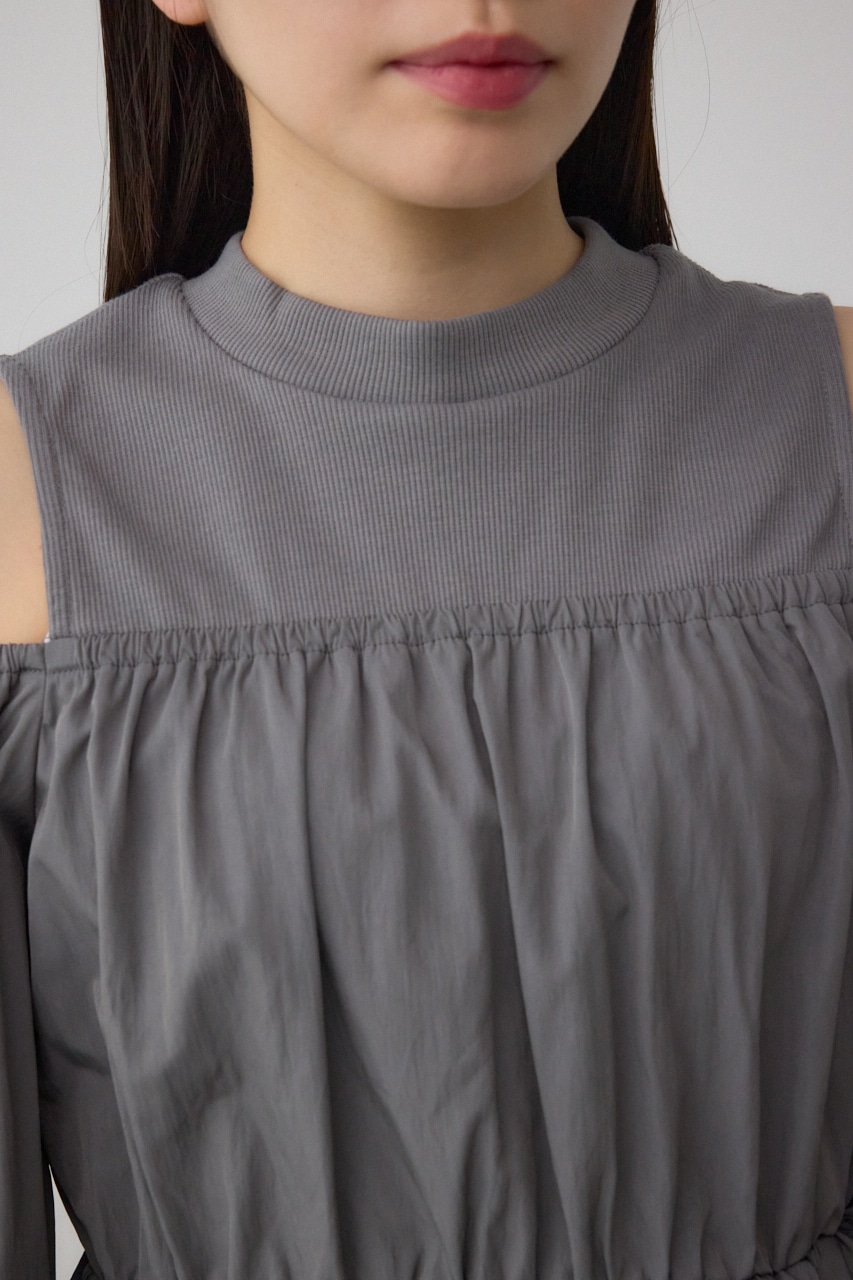 オフショルレイヤードブラウス GRY FREE