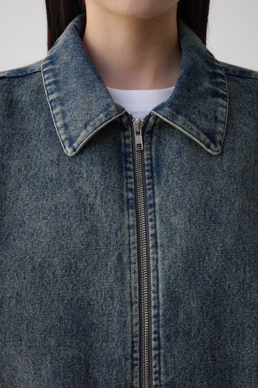 ヴィンテージライクデニムブルゾン BLU FREE