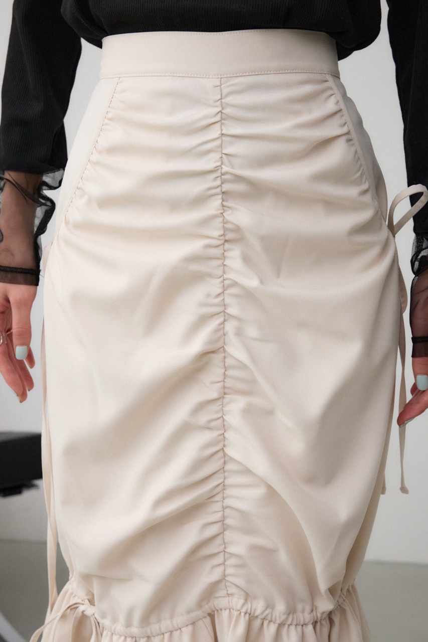 ギャザーマーメイドリボンスカート IVOY M