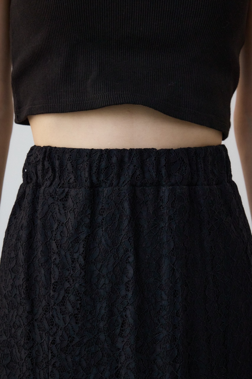 レースフレアスカート BLK S