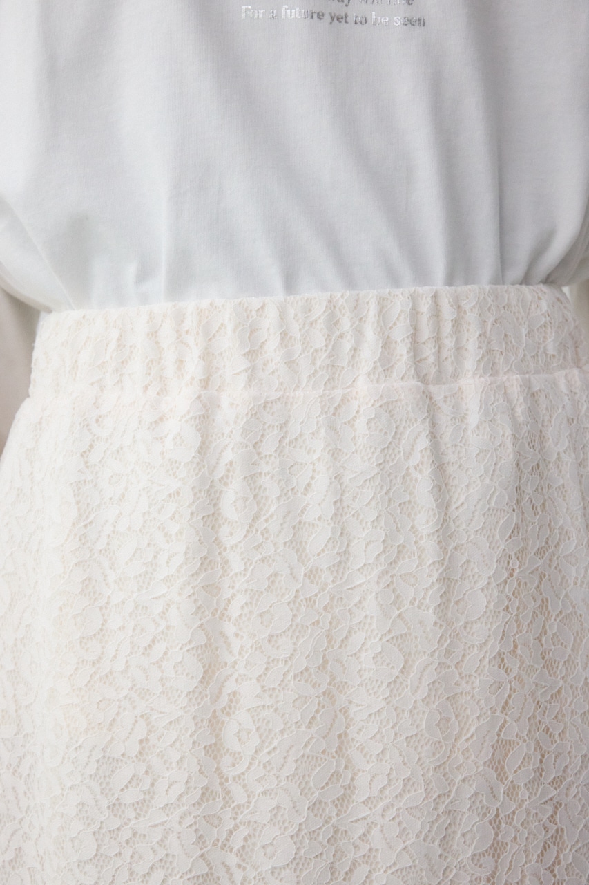 レースフレアスカート O/WHT M