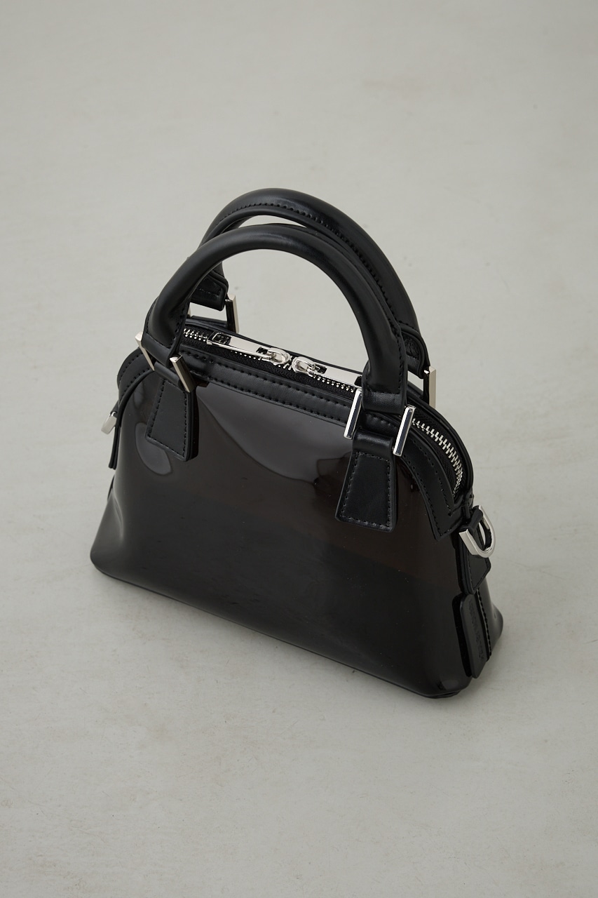 ダブルジッパークリアミニバッグ BLK FREE