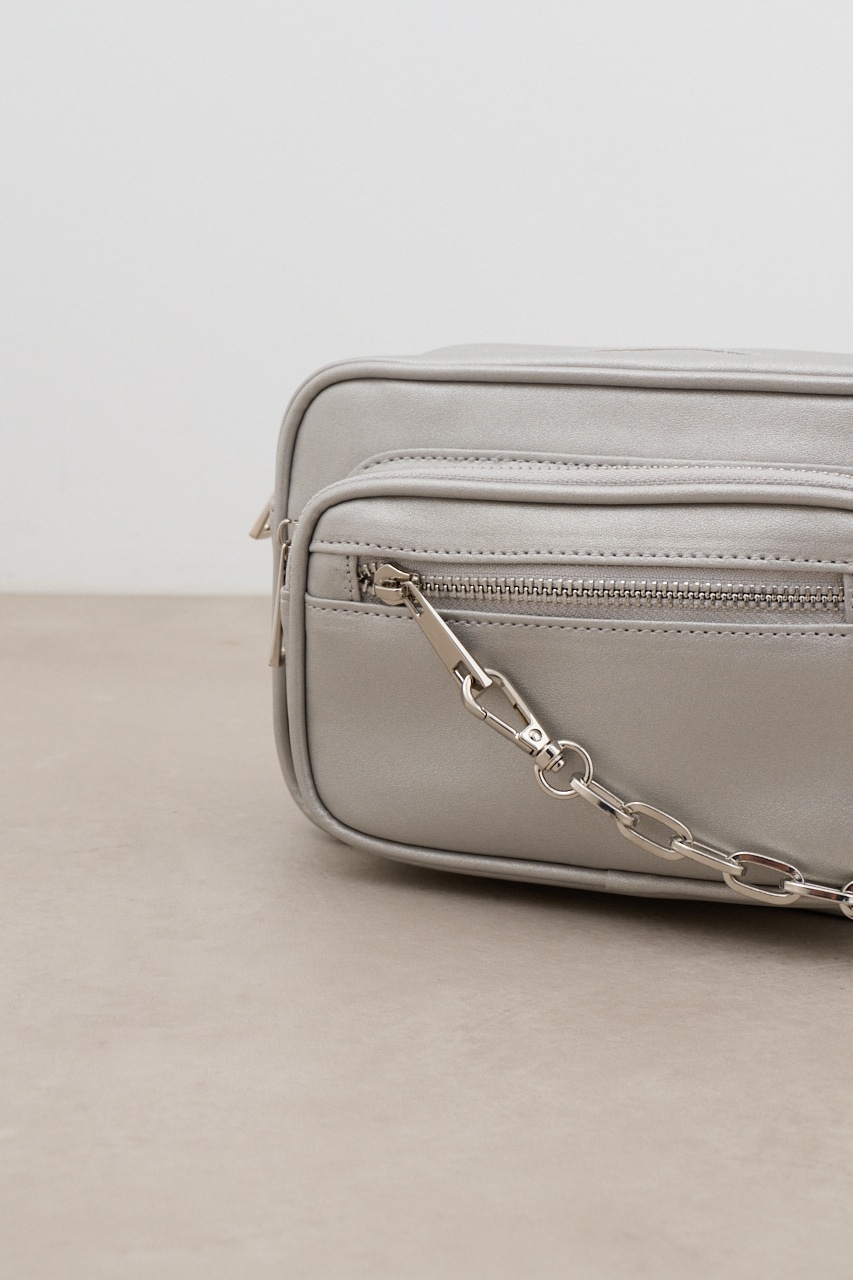 アウトポケットスクエアショルダーバッグ SLV FREE