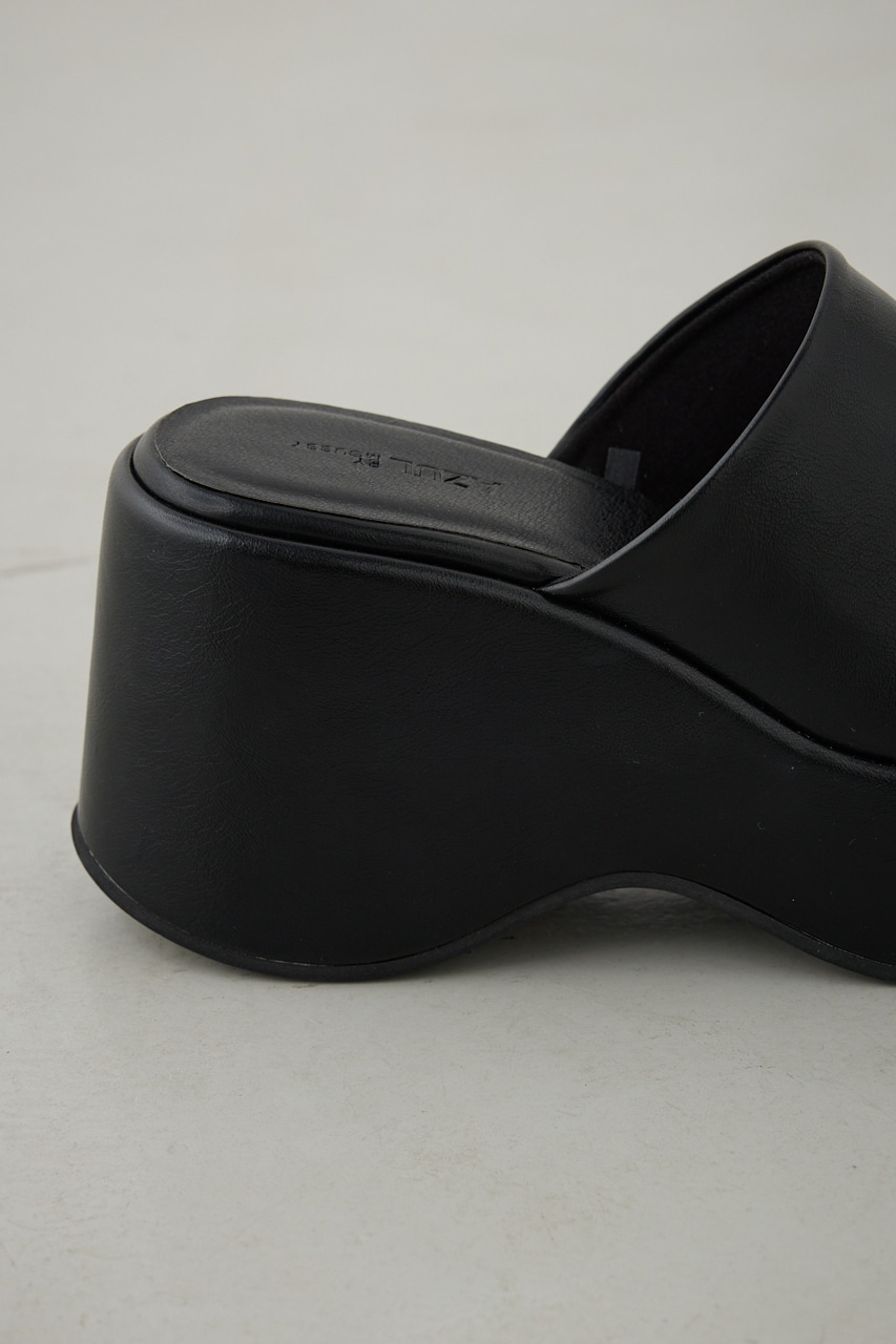 プラットフォームミュールサンダル BLK S