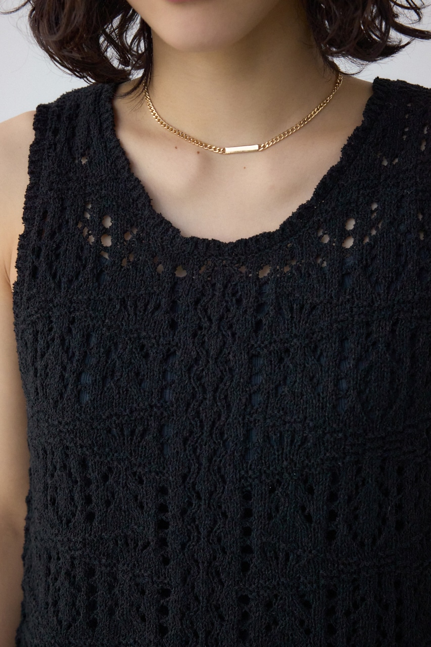 AZUL BY MOUSSY | クロシェニットタンク (タンクトップ ) |SHEL'TTER
