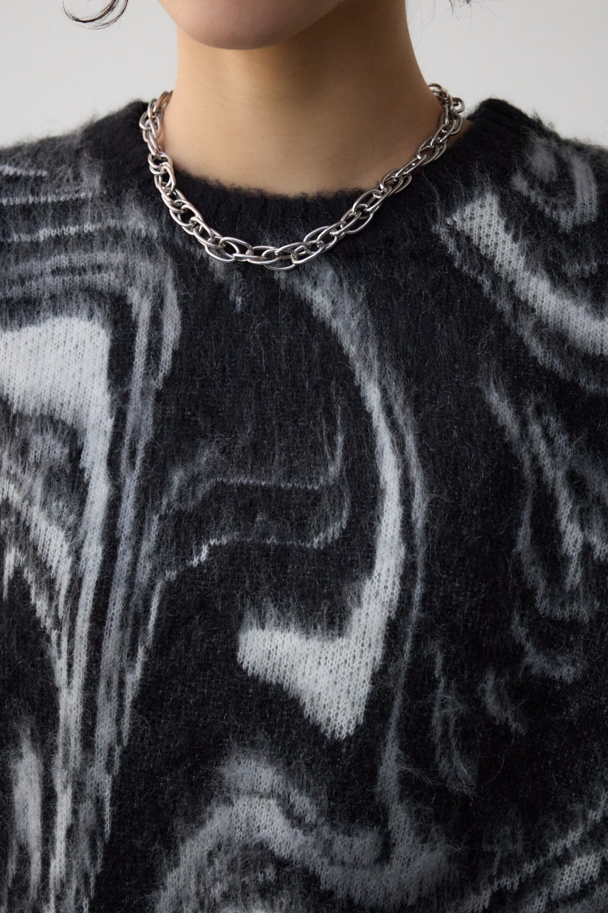 AZUL BY MOUSSY | マーブルクロップドジャガードニット (ニット