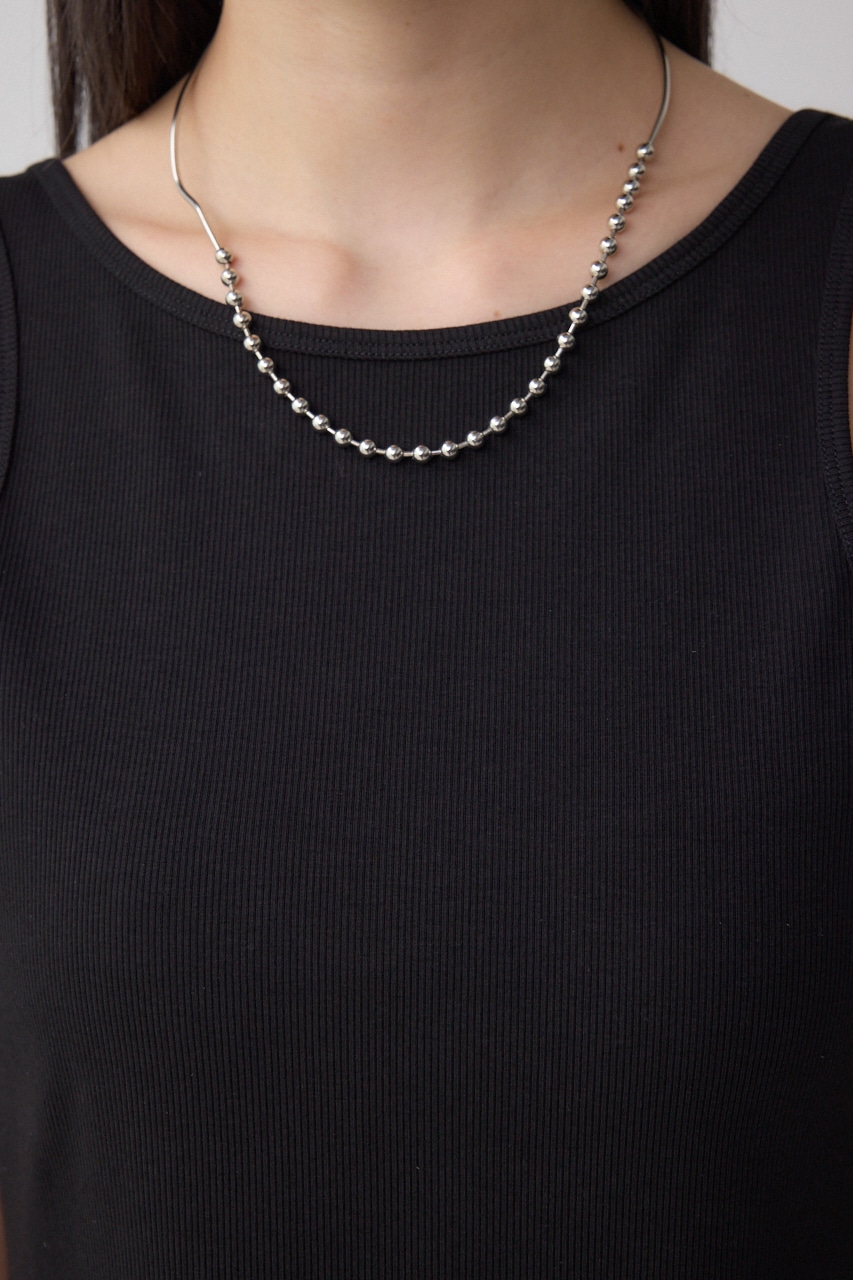 デザインネックショートTシャツ BLK FREE